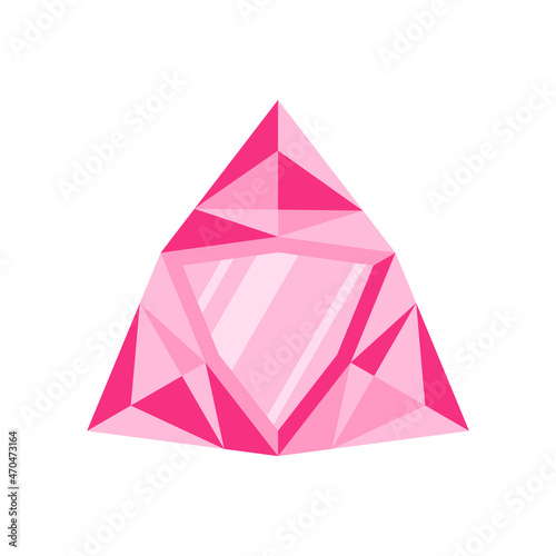 Pink triangle precious stone, gem or diamond.