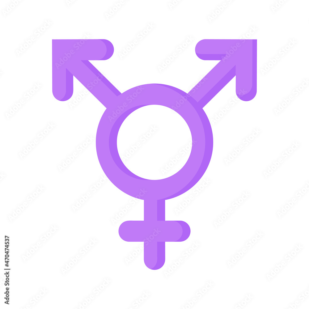 Purple gender symbol of bisexual. Purple gender symbol of bisexual.