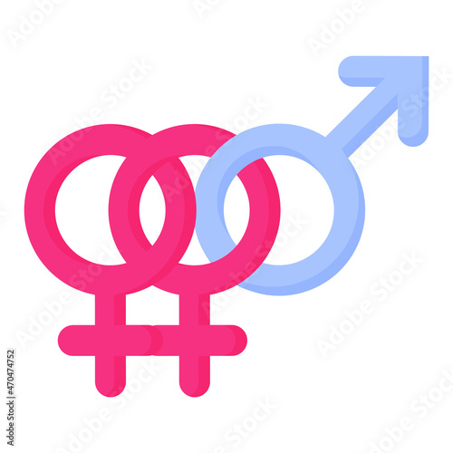 Pink gender symbol of bisexual.