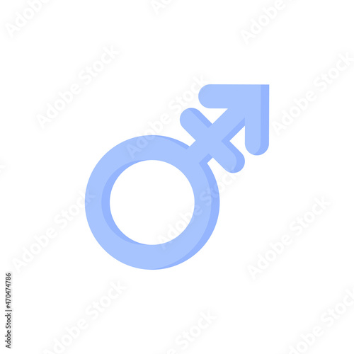 Blue gender symbol of androgyne.