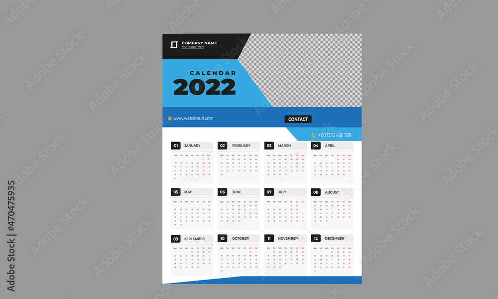 HAPPY NEW YEAR 2022 WALL CALENDER DESIGN TEMPLATE HAPPY NEW YEAR 2022 WALL CALENDER DESIGN TEMPLATE