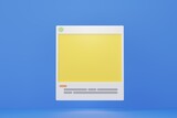 3d render of minimal blank browser social platform on pastel background.
