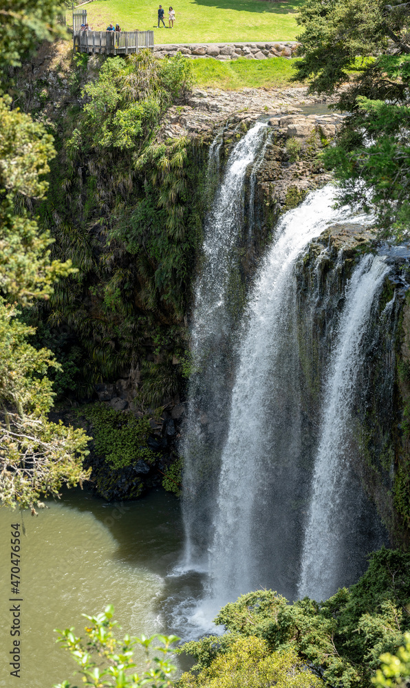 Whangarei falls with green scenery in South New Zealand