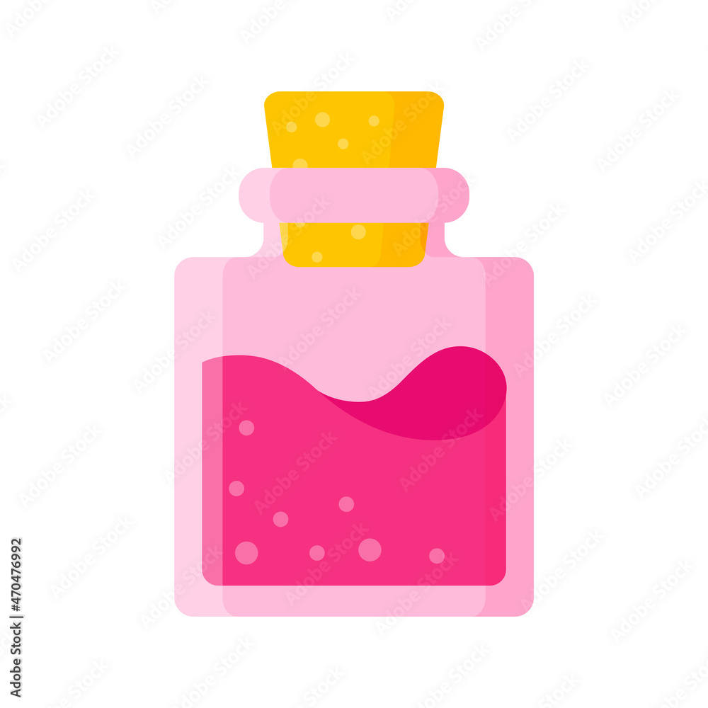 Love potion in pink small square bottle for the wedding or Valentine Day. Love potion in pink small square bottle for the wedding or Valentine Day.