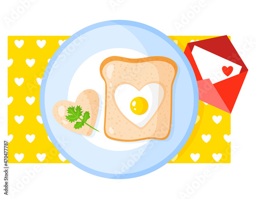 Holiday breakfast omelet and toast.
