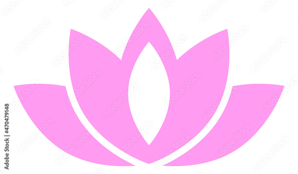 Lotus logo. Zen flower. Pink petal icon Lotus logo. Zen flower. Pink petal icon