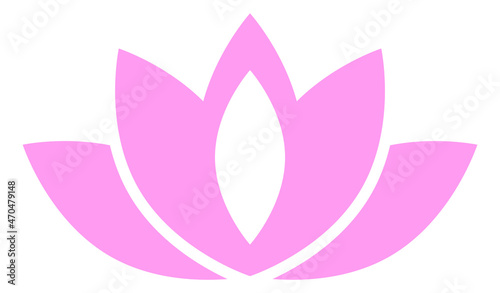 Lotus logo. Zen flower. Pink petal icon