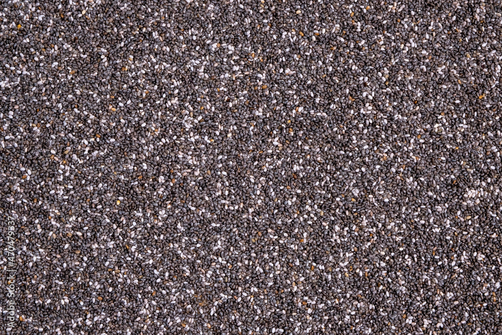 Fototapeta premium chia seeds close up top view close up
