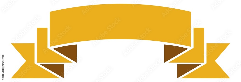 Ribbon emblem decoration. Golden premium sign in retro style Ribbon emblem decoration. Golden premium sign in retro style