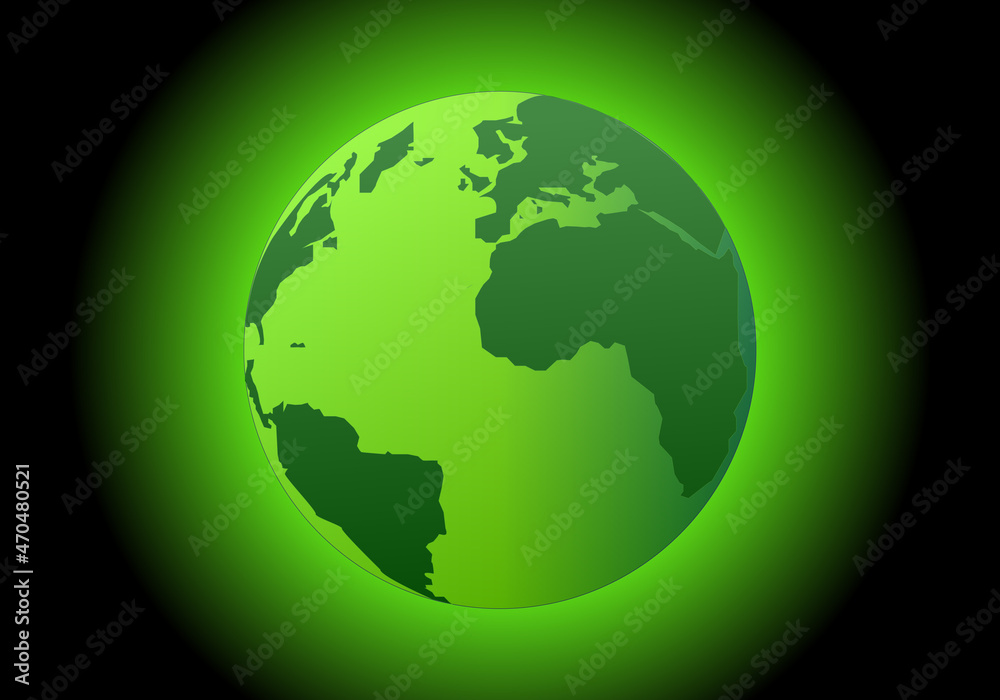 El planeta Tierra verde dentro de una atmósfera verde sobre el espacio negro. Ecologismo. Tierra o planeta ecológico, renovable y limpio El planeta Tierra verde dentro de una atmósfera verde sobre el espacio negro. Ecologismo. Tierra o planeta ecológico, renovable y limpio