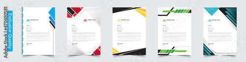 Business Letterhead modern style abstract elegant minimal clean and creative Letterhead corporate company business letterhead bundle template design