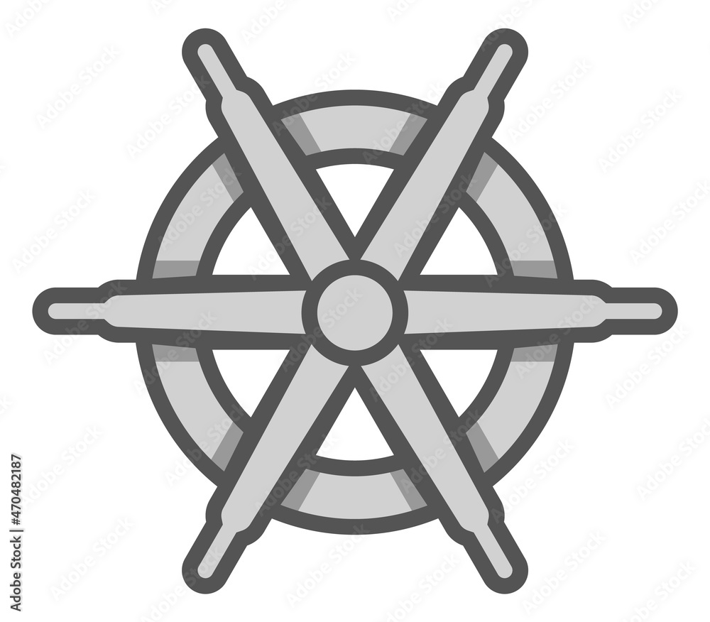 Boat wheel icon. Round ship controlling device Boat wheel icon. Round ship controlling device