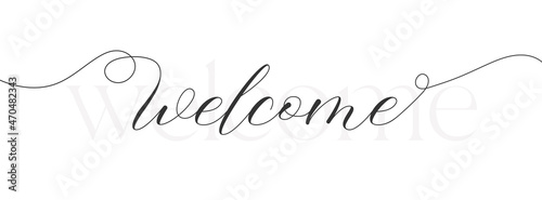Welcome text with white background