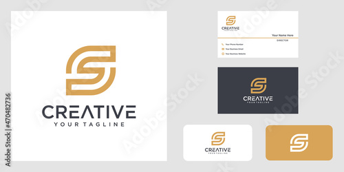 Set of creative monogram letter s logo design