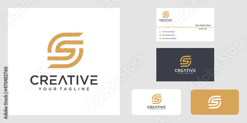 Set of creative monogram letter s logo design