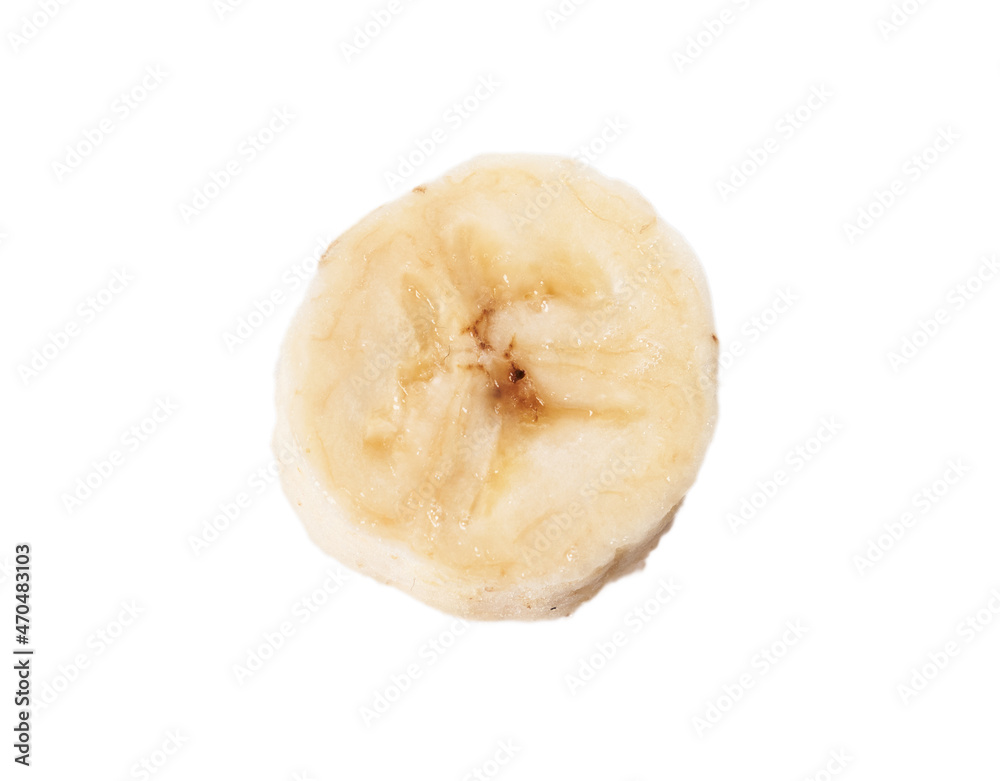  Slice of banana isolated on a white background