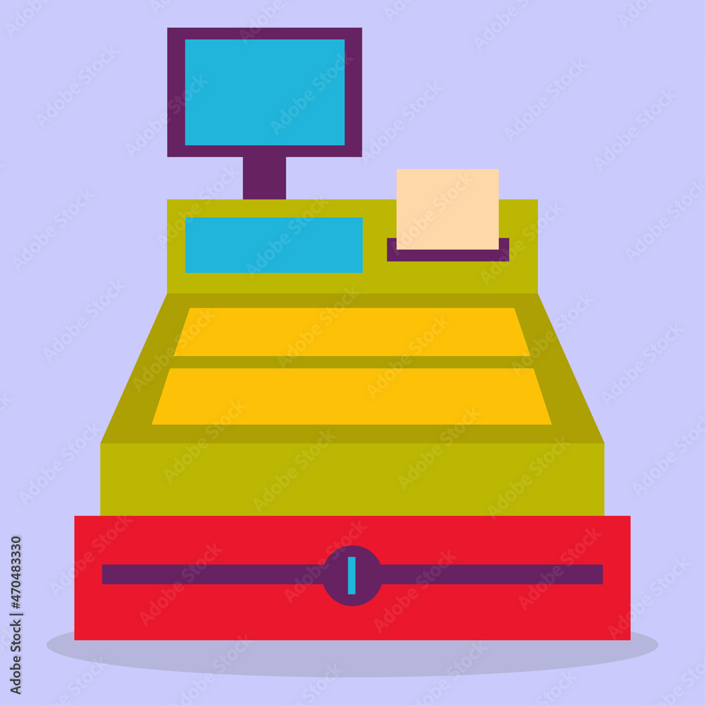 The cash register icon. Color symbol, logo illustration. Cash. Sale. The cash register icon. Color symbol, logo illustration. Cash. Sale.