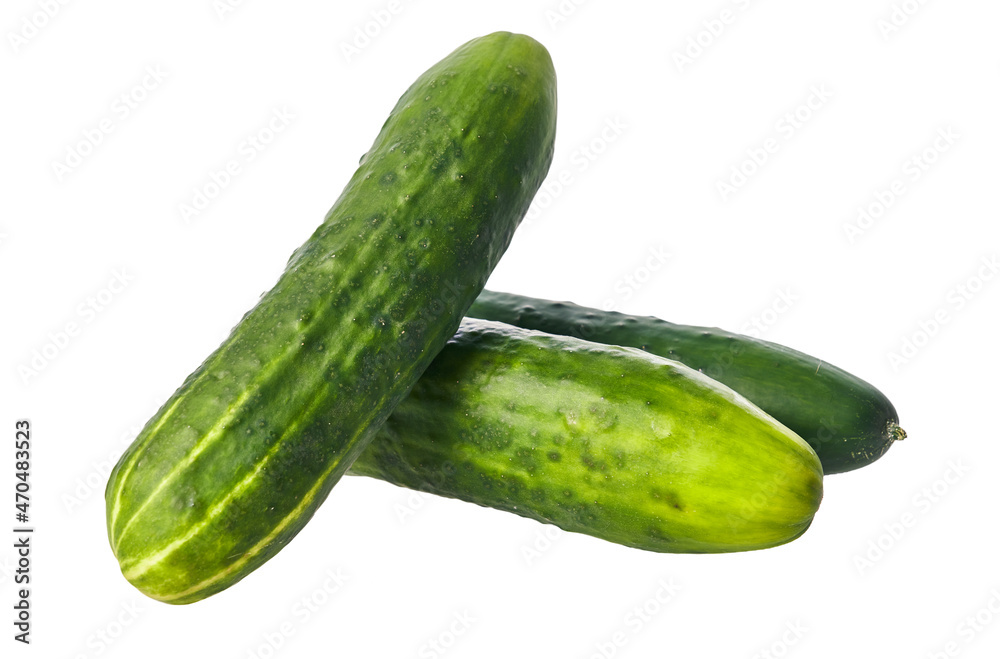 Bunch of cucumbers isolated on a white background Bunch of cucumbers isolated on a white background