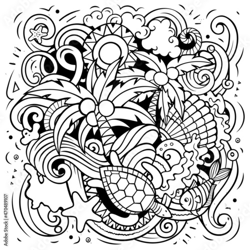 Wallpaper Mural Seychelles cartoon vector doodle illustration Torontodigital.ca