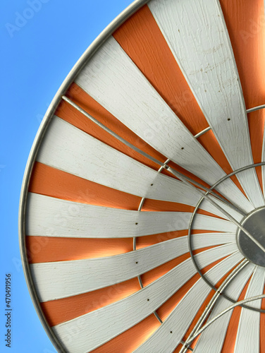 Orange and White Vintage Umbrella