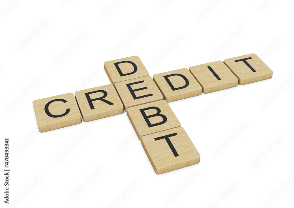 Credit Debt words written with wooden letters, isolated on white background Credit Debt words written with wooden letters, isolated on white background