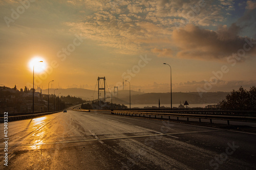 15 July Martyrs Bridge, formerly Bosphorus Bridge, during the pandemic Curfew