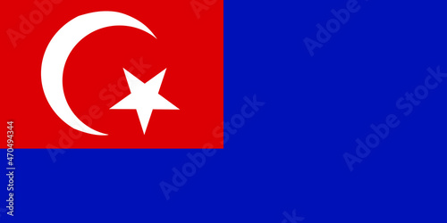 Banner Flag of Johor state and federal territory of Malaysia vector illustration. Emblem of Johor.