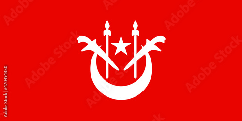 Banner Flag of Kelantan state and federal territory of Malaysia vector illustration. Emblem of Kelantan. photo