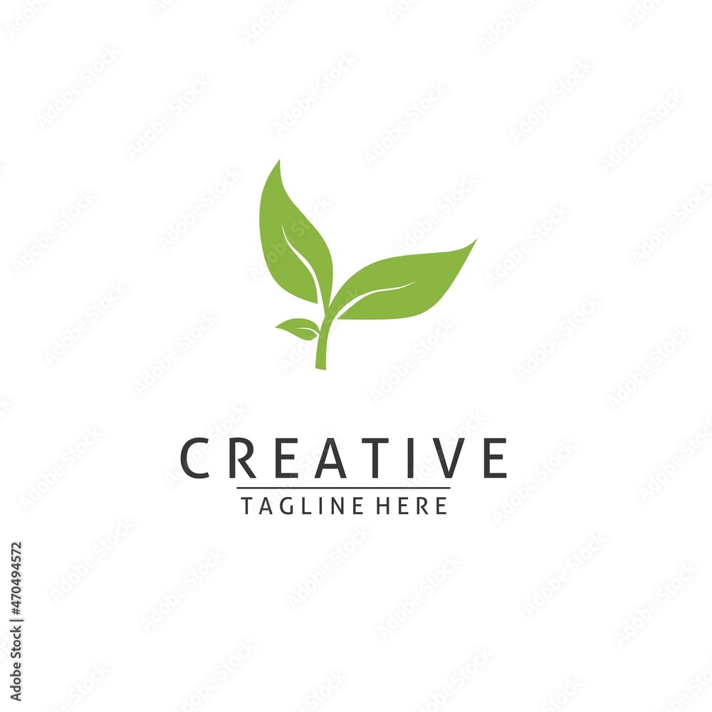 Professional, elegant, clean, simple and modern modern leaf organic logo design,