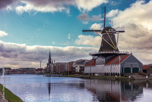 06 March 2021, Leidschendam, Netherlands, City skyline of the town and former municipality in the province of South Holland.