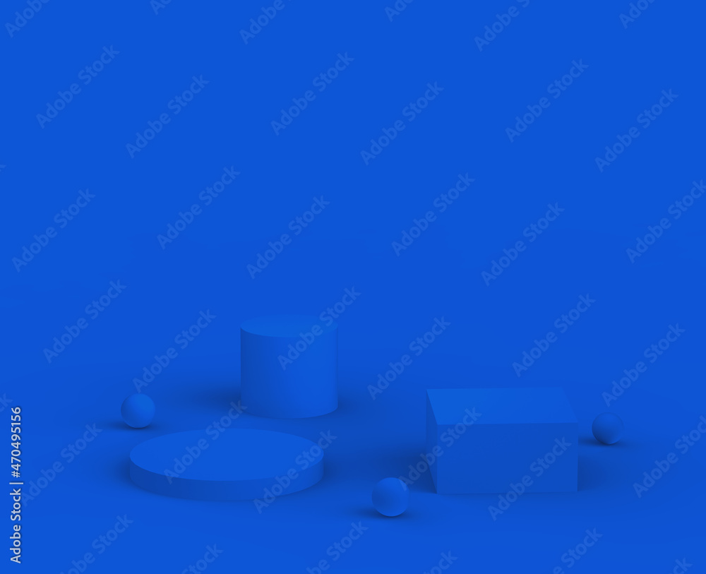 3d blue podium modern minimal design in studio background. Abstract 3d geometric shape object illustration render. Display for valentine product. 3d blue podium modern minimal design in studio background. Abstract 3d geometric shape object illustration render. Display for valentine product.