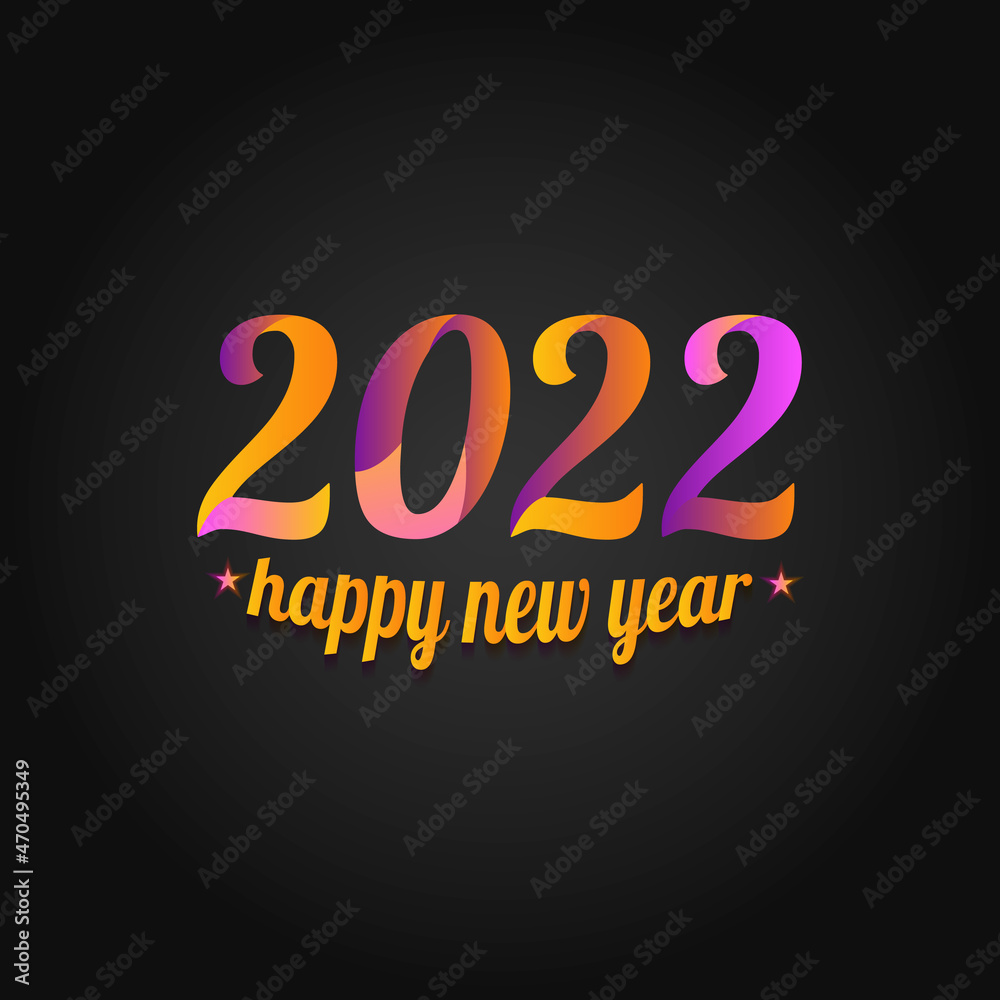 2022 Happy new year design template. Logo Design for calendar, greeting cards or print. Minimalist design trendy backgrounds for branding, banner, cover, card.