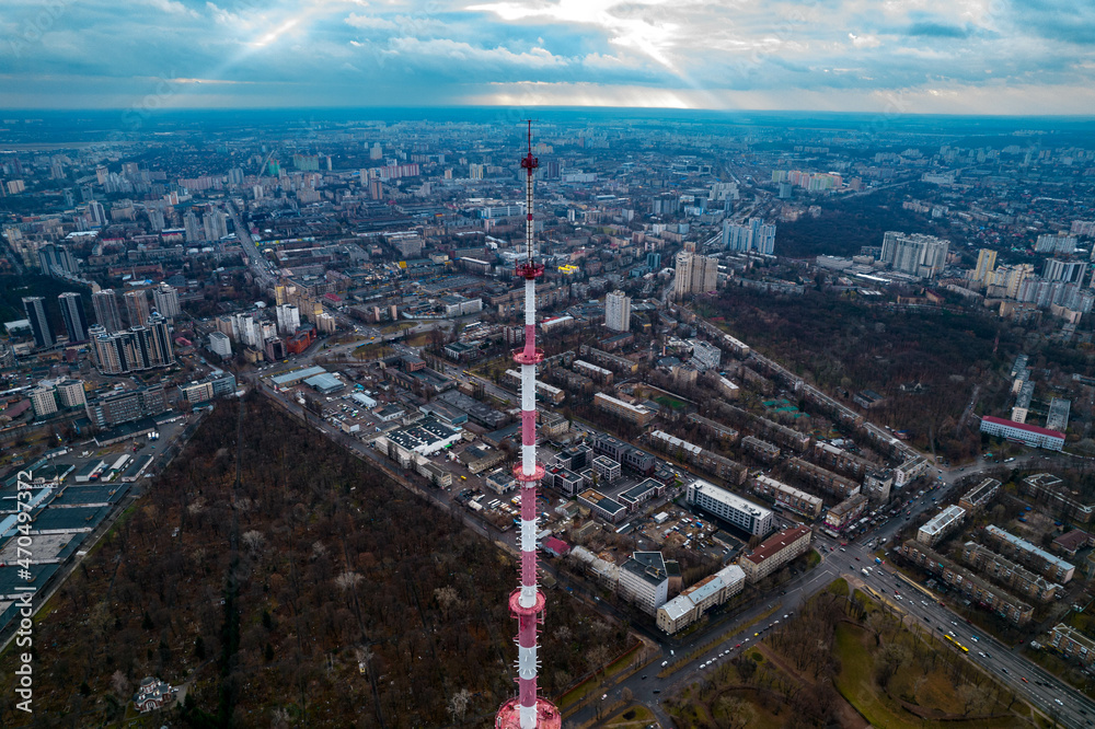 Aerial view of the television tower