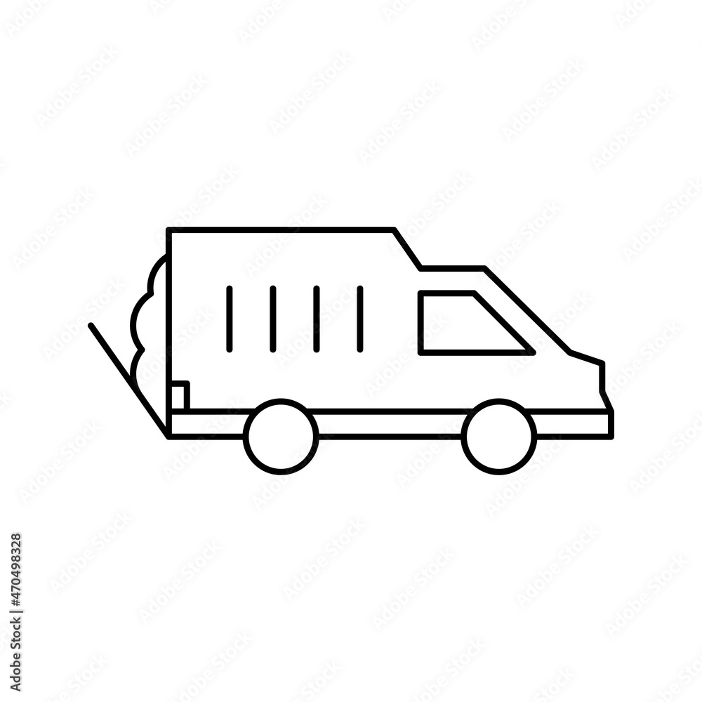 garbage delivery car icon vector