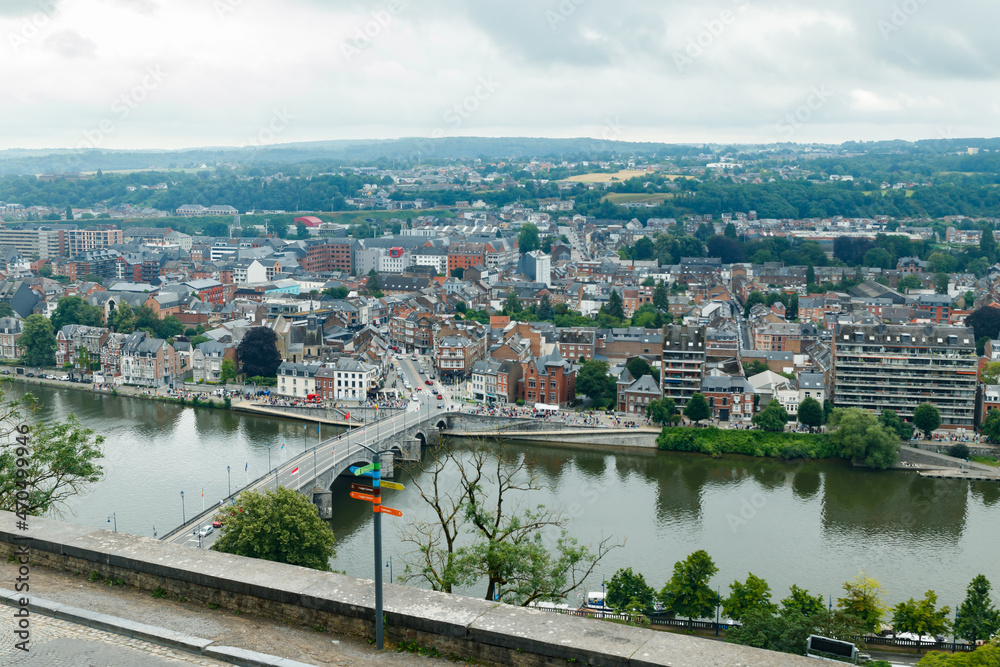 Obraz premium Panoramic view of city Namur, Wallonia, Belgium in summer