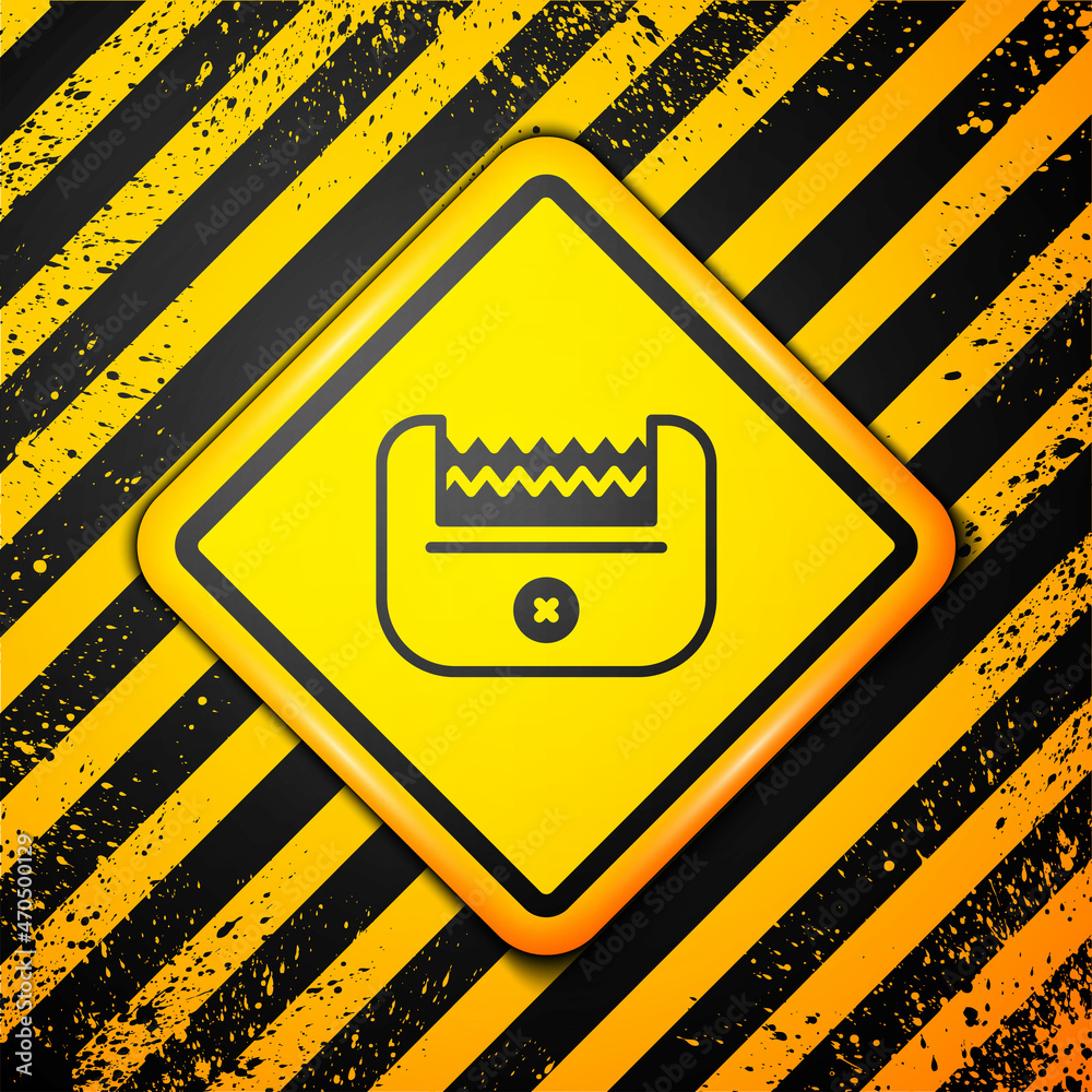 Black Electrical hair clipper or shaver icon isolated on yellow background. Barbershop symbol. Warning sign. Vector Black Electrical hair clipper or shaver icon isolated on yellow background. Barbershop symbol. Warning sign. Vector