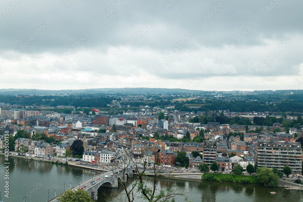 Fototapeta premium Panoramic view of city Namur, Wallonia, Belgium in summer