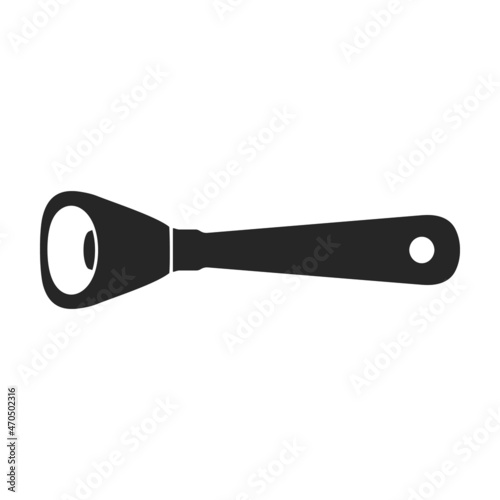 Bottle opener vector black icon. Vector illustration corkscrew on white background. Isolated black illustration icon of bottle opener .
