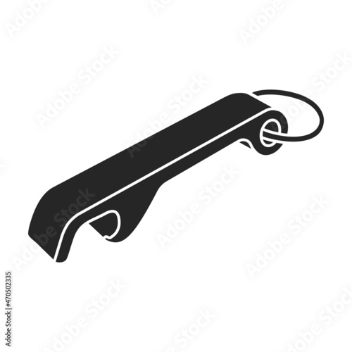 Bottle opener vector black icon. Vector illustration corkscrew on white background. Isolated black illustration icon of bottle opener .