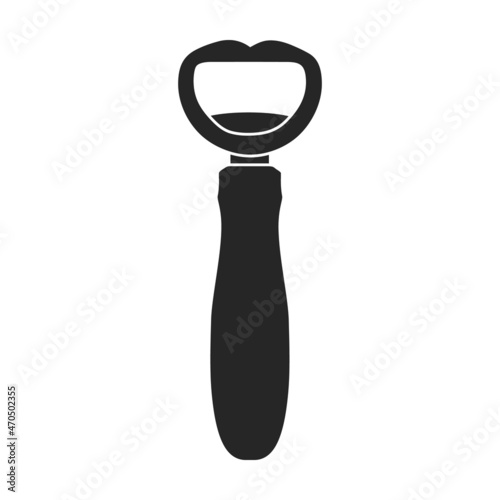 Bottle opener vector black icon. Vector illustration corkscrew on white background. Isolated black illustration icon of bottle opener .