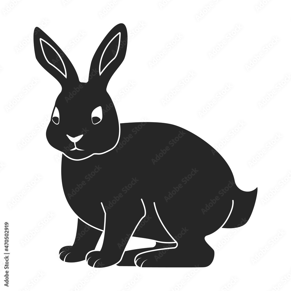 Obraz premium Rabbit vector icon.Black vector icon isolated on white background rabbit.