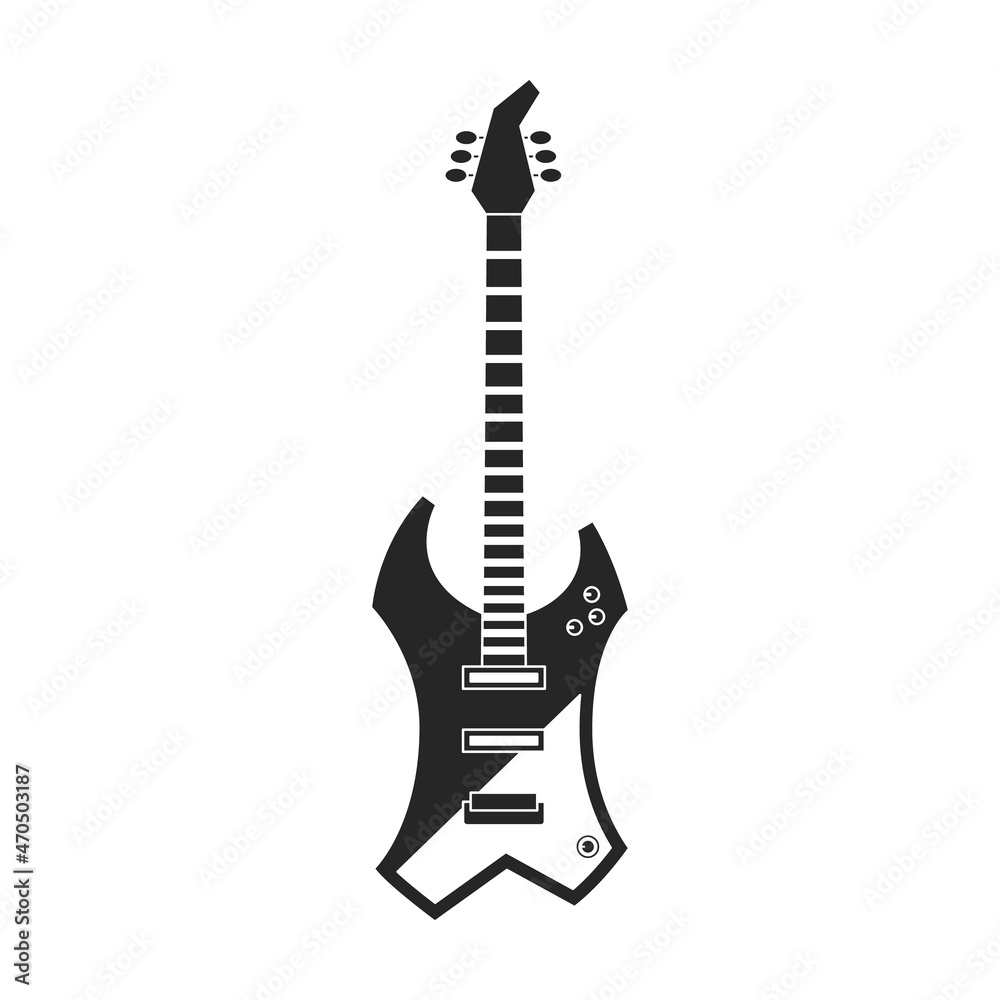 Obraz premium Electric guitar vector icon.Black vector icon isolated on white background electric guitar.
