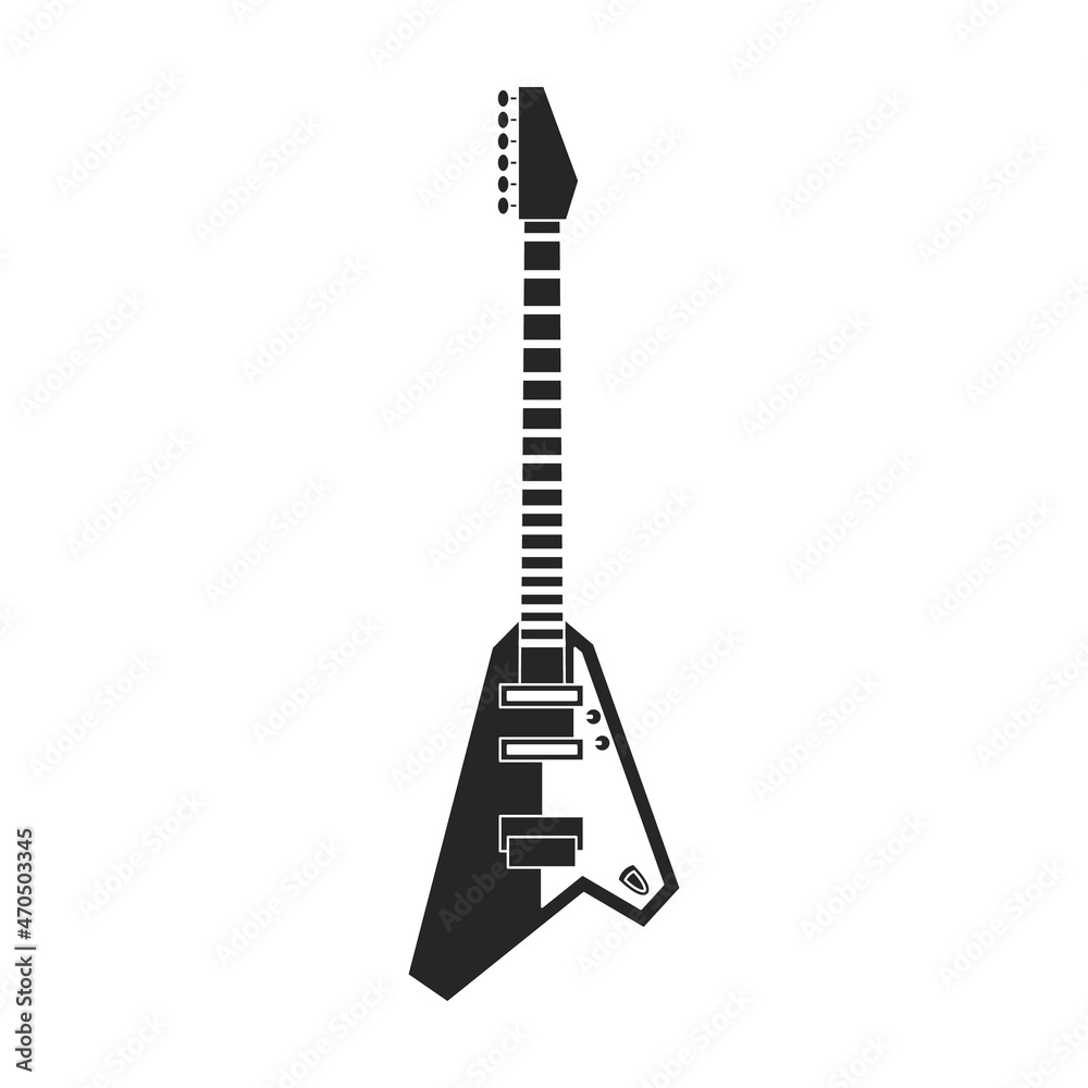 Electric guitar vector icon.Black vector icon isolated on white background electric guitar.