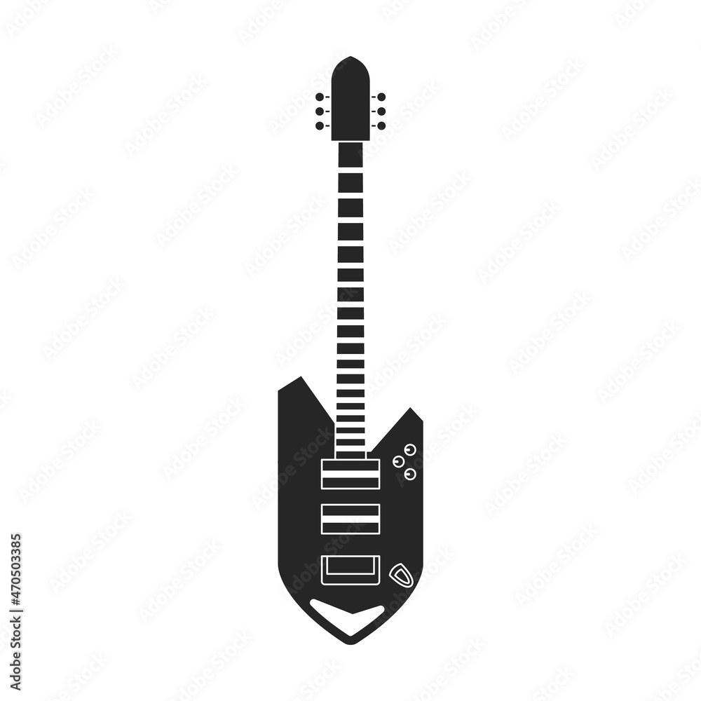Electric guitar vector icon.Black vector icon isolated on white background electric guitar.