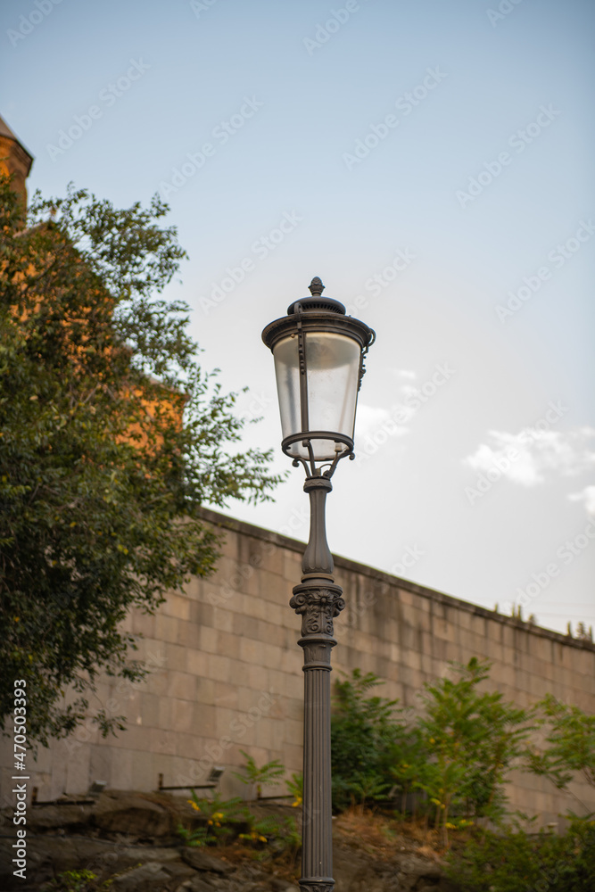 street lamp on the road in tbilisi