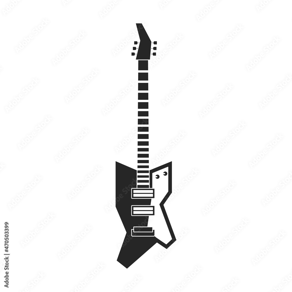 Electric guitar vector icon.Black vector icon isolated on white background electric guitar.