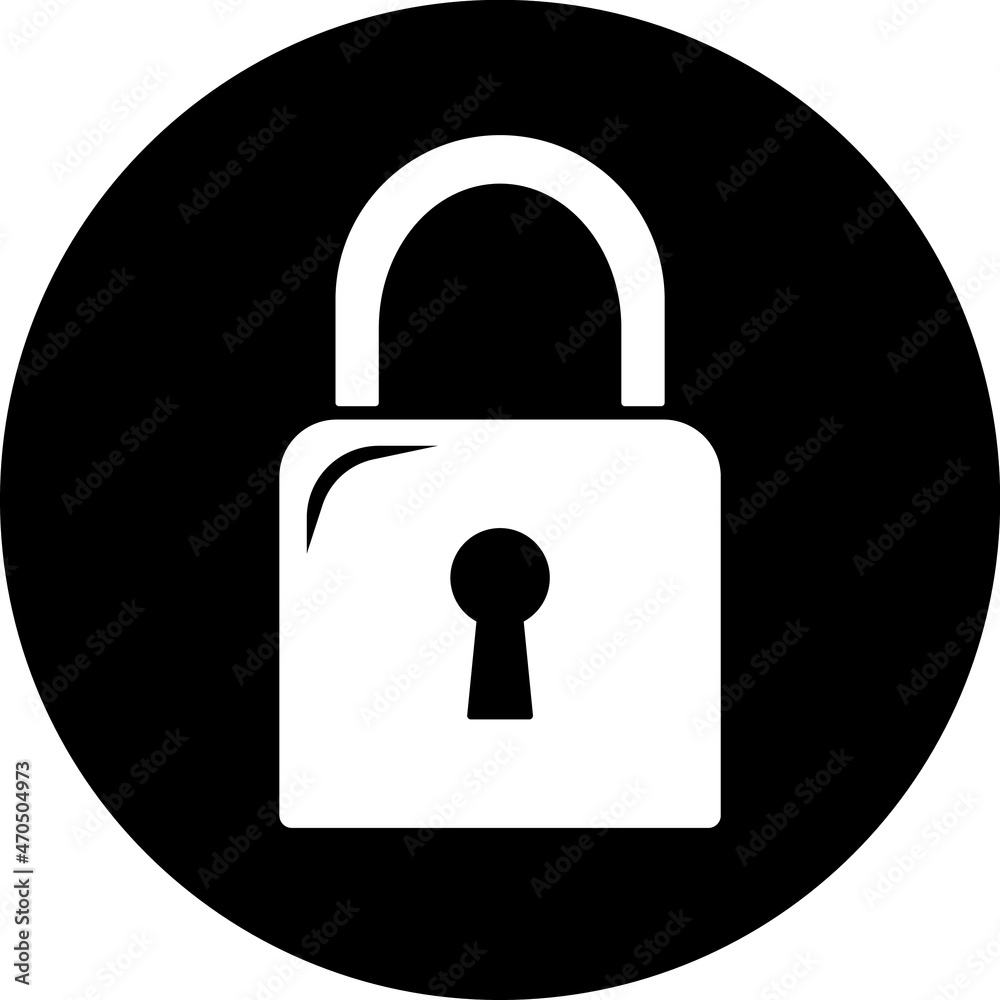 Padlock icon isolated on Black background Padlock icon isolated on Black background