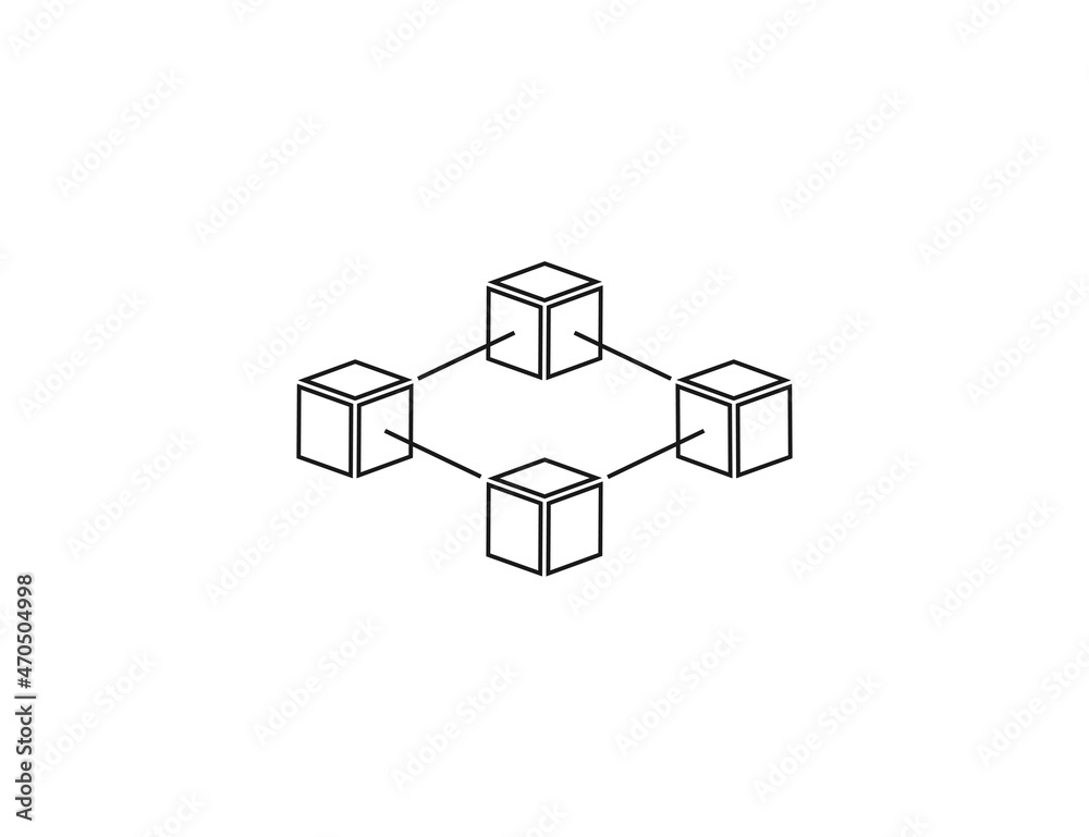 Blockchain, network icon. Vector illustration. Flat design. Blockchain, network icon. Vector illustration. Flat design.