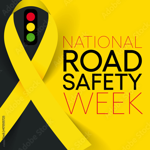 National Road safety week is observed every year in January and in May, It aims at making the roads and streets safer. Vector illustration