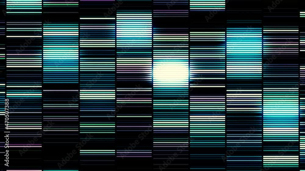 Abstract background with moving neon colored lines on black background ...